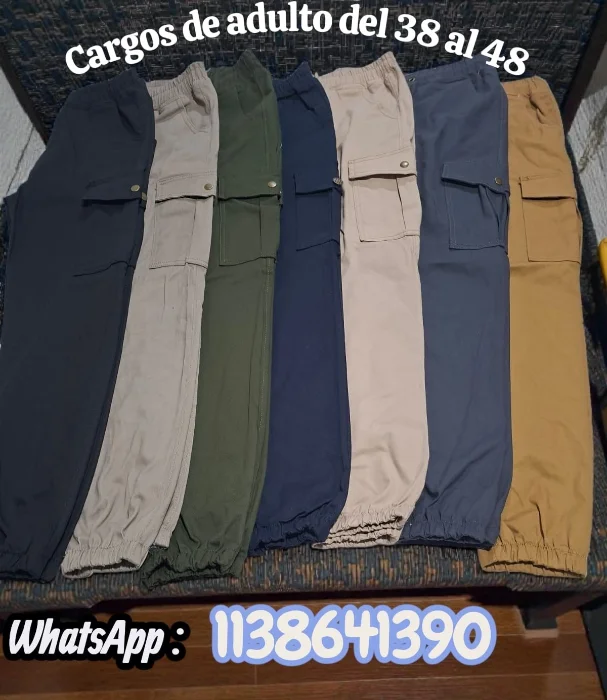 Pantalones Cargo en Gabardina Elasticida