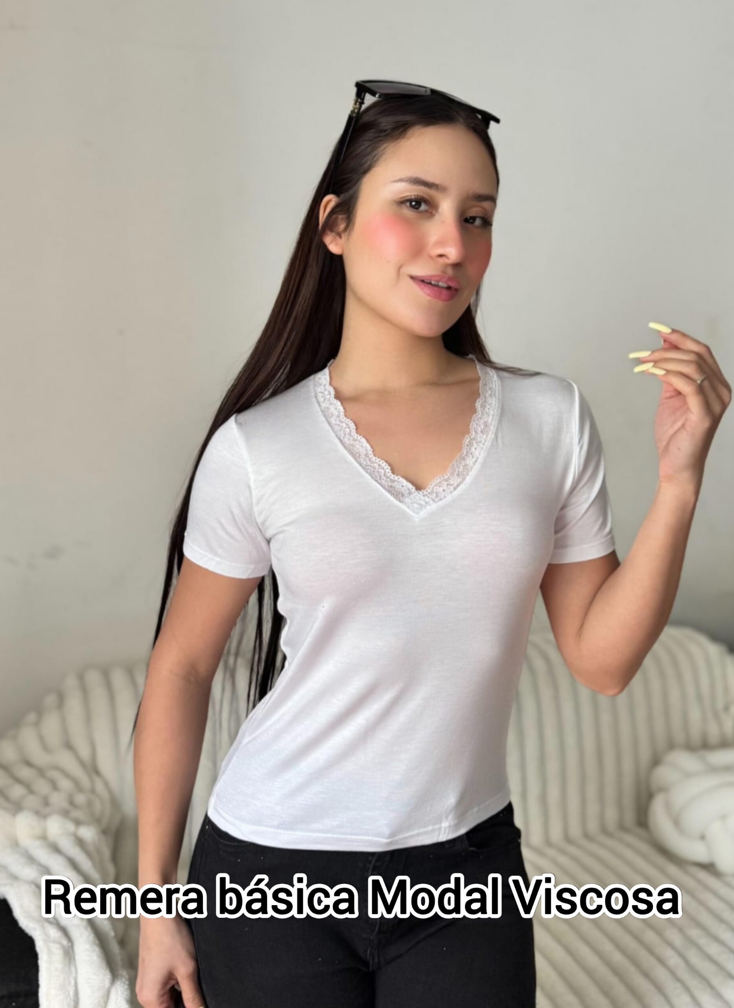 Remera Básica Puntilla Modal Viscosa - Imagen 2