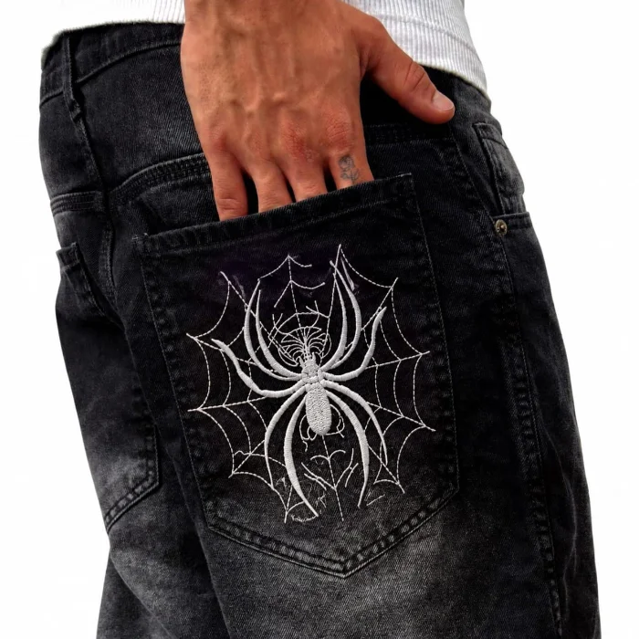 Baggy Jeans Araña Bordado