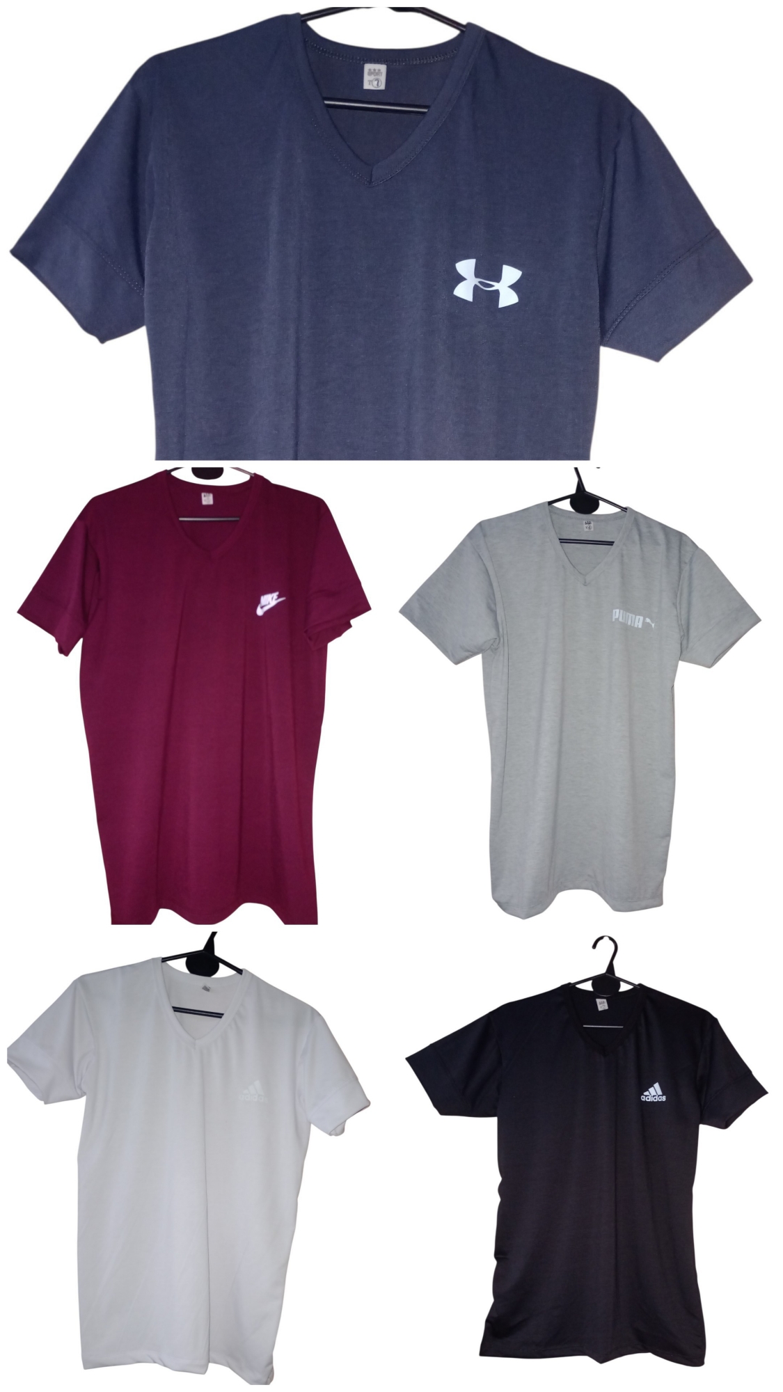 Remeras Cuello V de Modal con Logos por 6 Unidades una Curva - Imagen 3