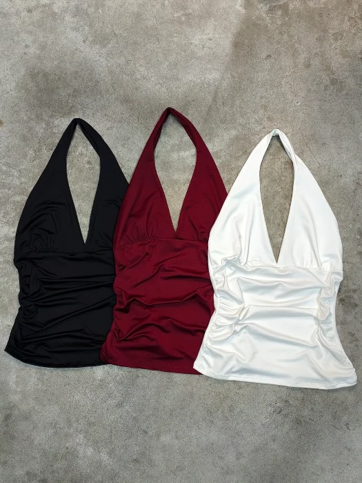 Top Lycra con Frunce