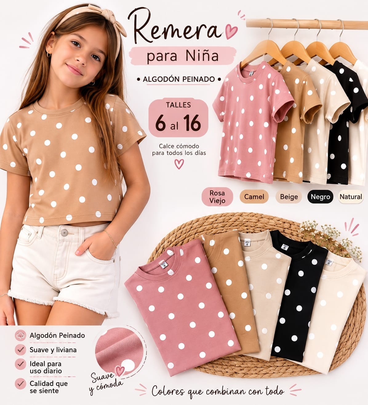 Remera Lunares Algodón Peinado - Imagen 2