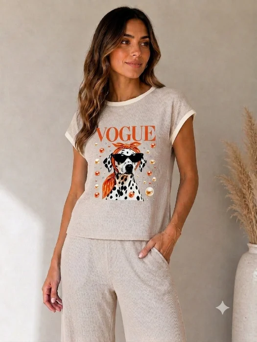 Remeras de Wafle Estampadas