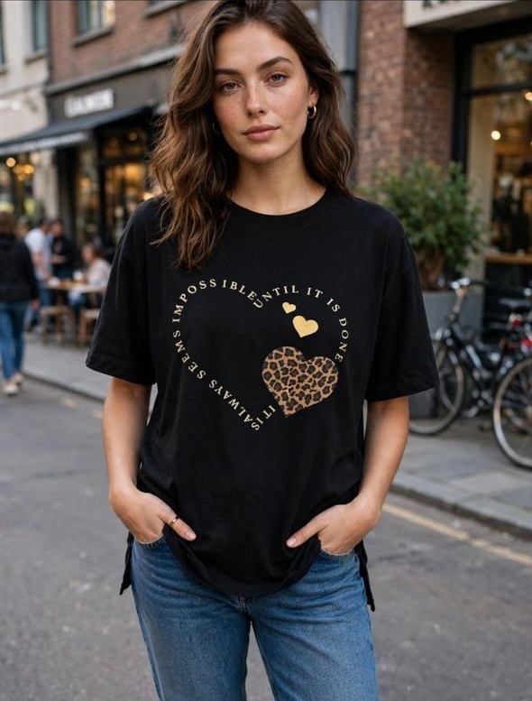 Remera Básica con Tajo de Jersey Peinado - Imagen 2