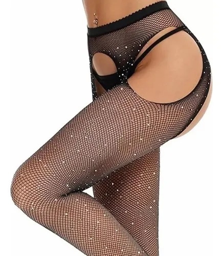 *(art:749)medias Red Trama Chica C/strass Brillos* - Imagen 5