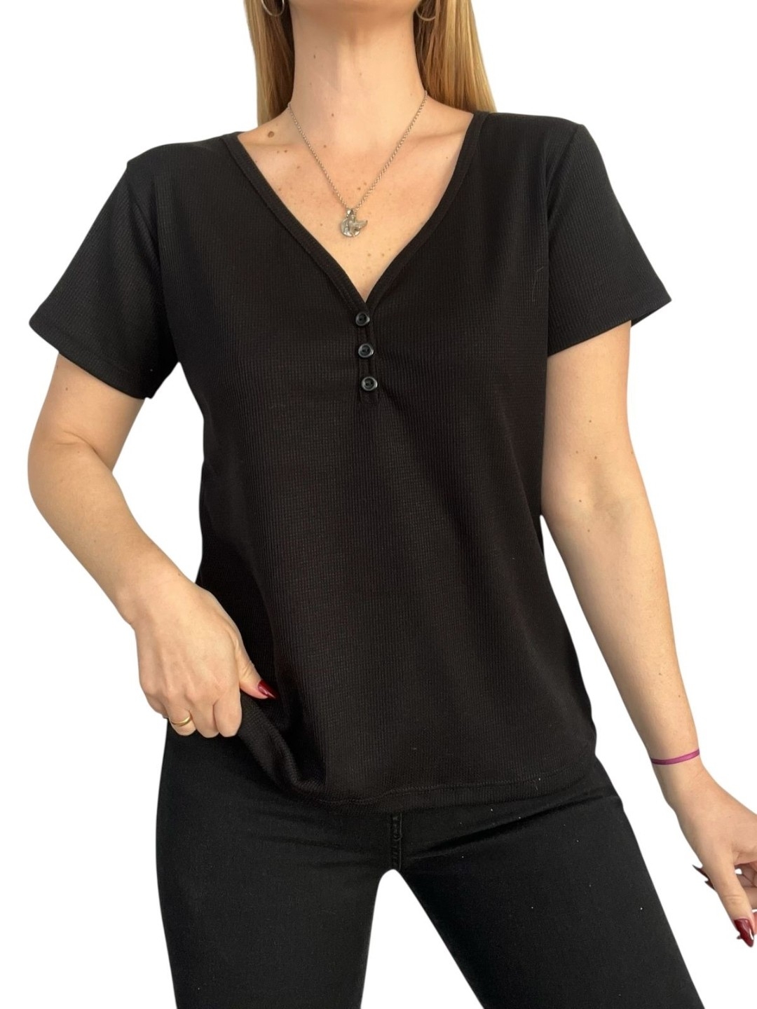 Remeras Wafle con Boton - Imagen 2
