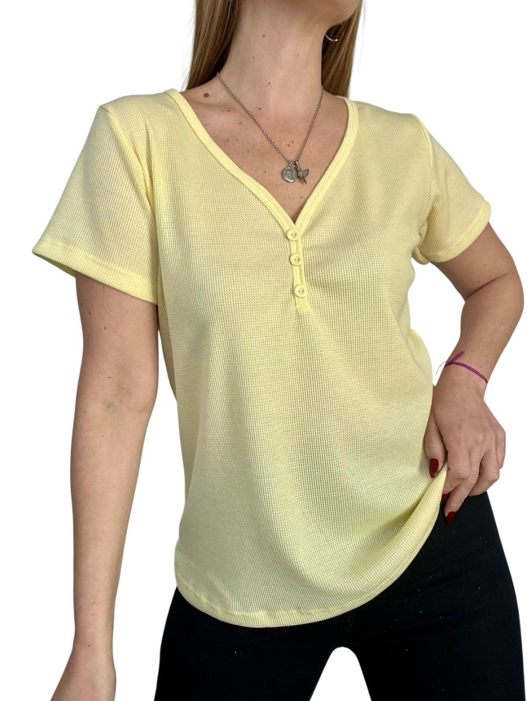 Remeras Wafle con Boton - Imagen 3