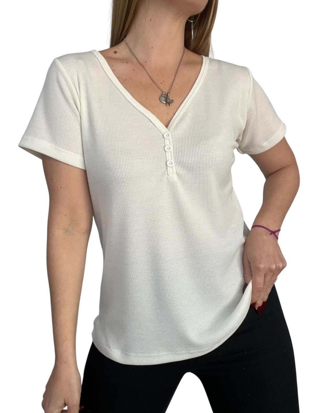 Remeras Wafle con Boton - Imagen 4