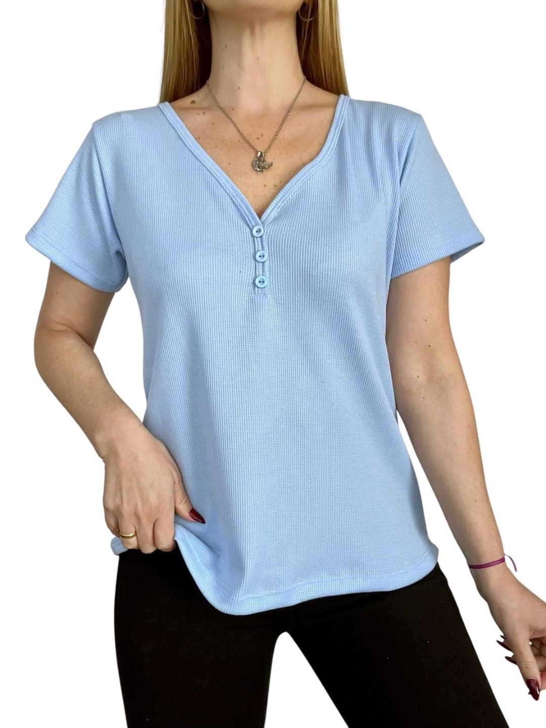 Remeras Wafle con Boton - Imagen 5