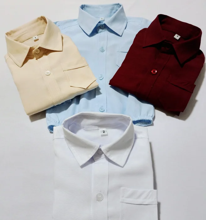 Body Camisa Bebe Manga Larga de Tela Poplin