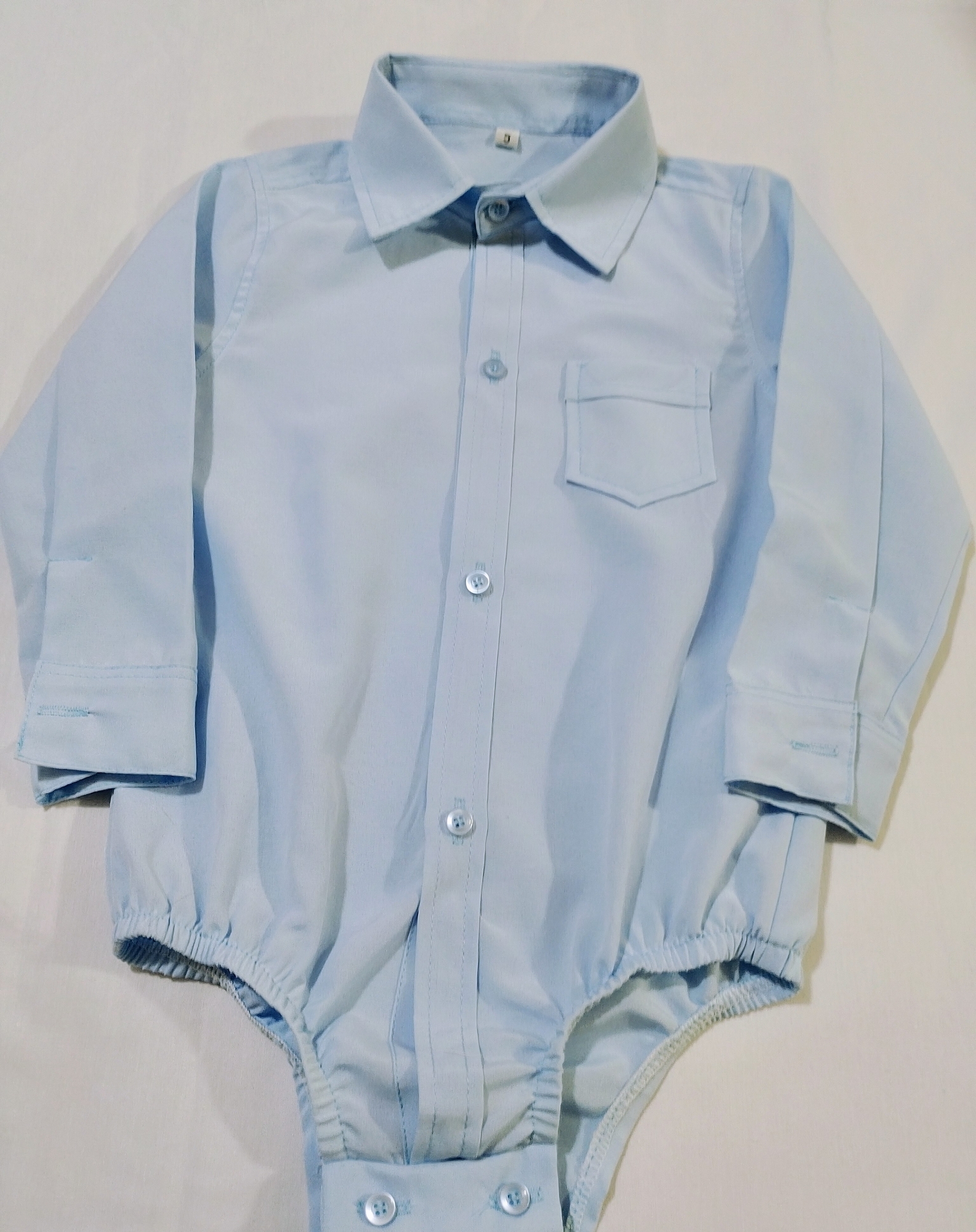 Body Camisa Bebe Manga Larga de Tela Poplin - Imagen 3