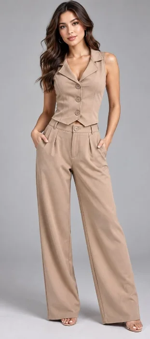 Conjunto Barbi Sastrero  Wide Leg