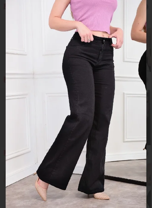 Wide Leg Negro Elastizado