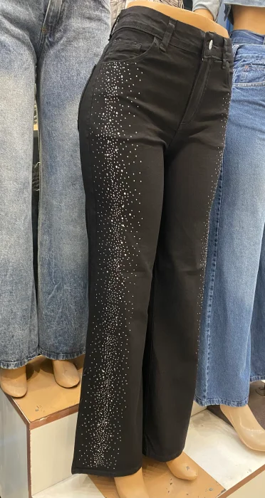 Wide Leg Elastizado con Strass
