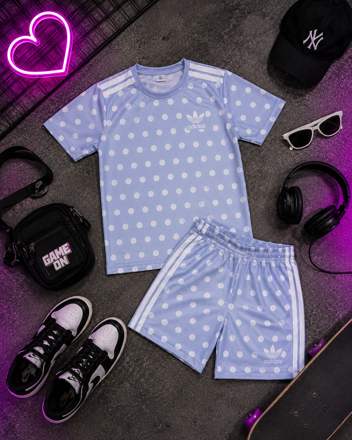  Conjunto Lunares Tendencia    Short + Remera  Diseño Adidas  Tela Set - 8D3C33FB-CF9A-4EFD-AA93-131A2A6F6C1F.png
