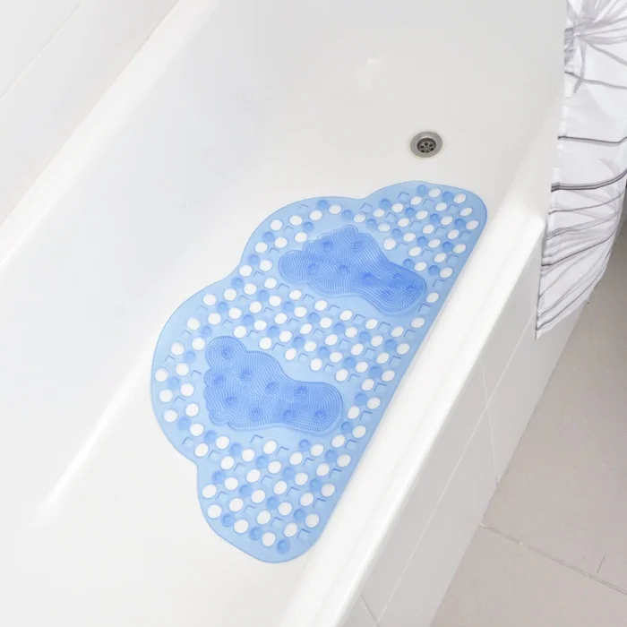Alfombra de Baño Pvc Antideslizante | Diseño Pies, Secado Rápido y Fácil Limpieza