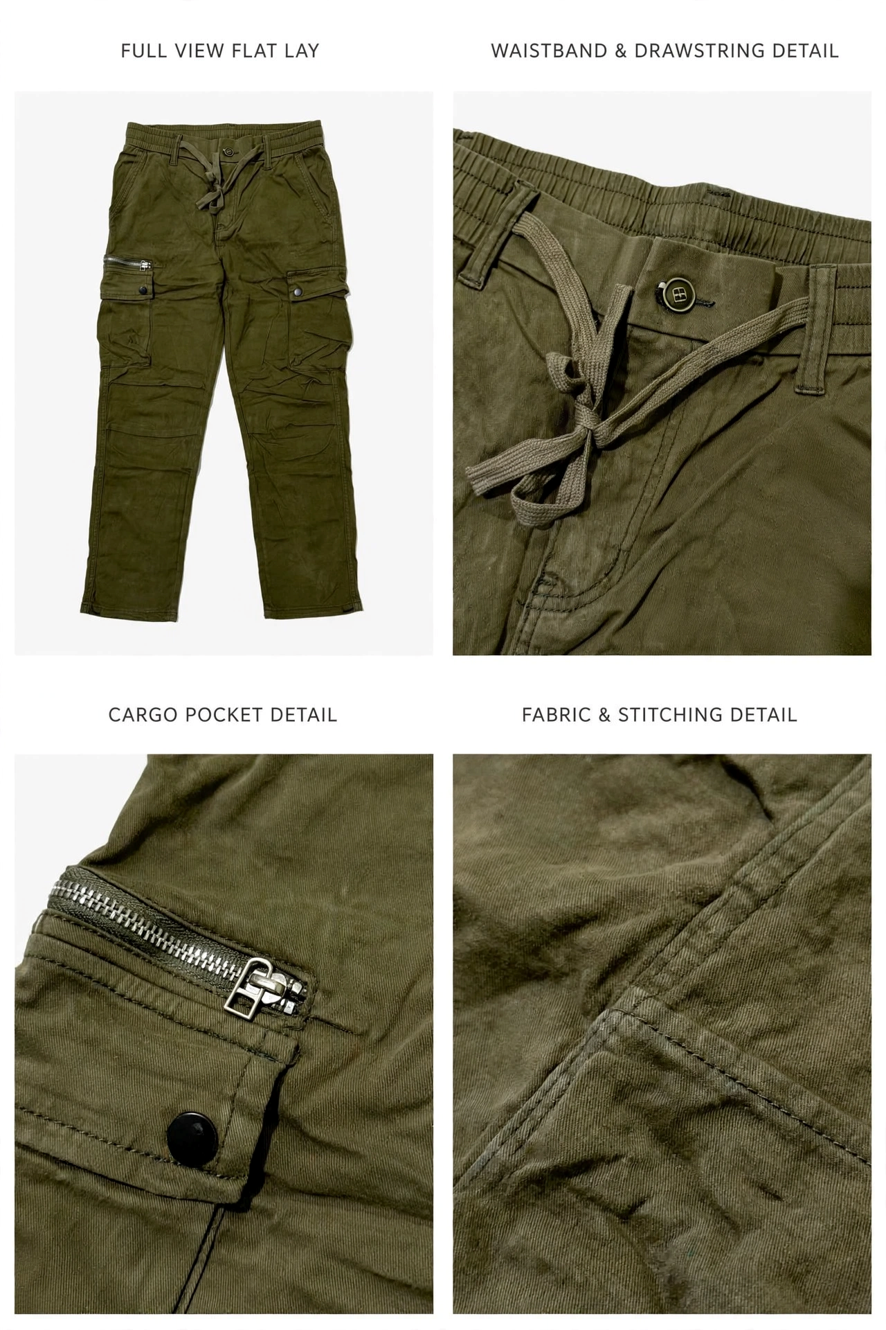 Pantalon Cargo Recto con Regulador Importado - olive_cargo_pants_grid.png