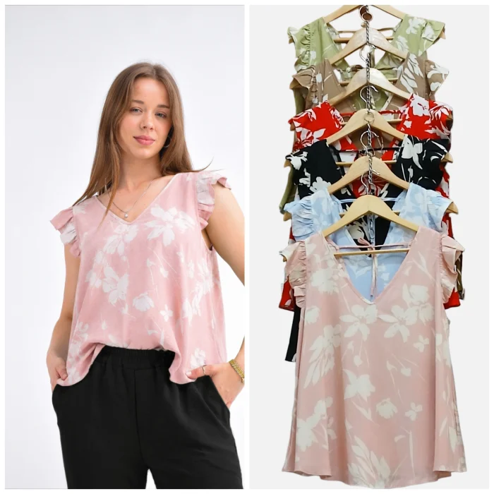 Blusa Evasé de Fibrana Poplin Estampada
