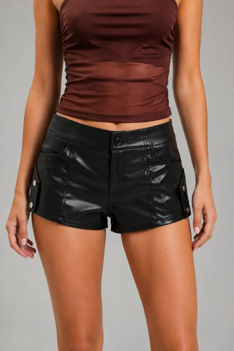 Short Engomado con Botones (sb451)
