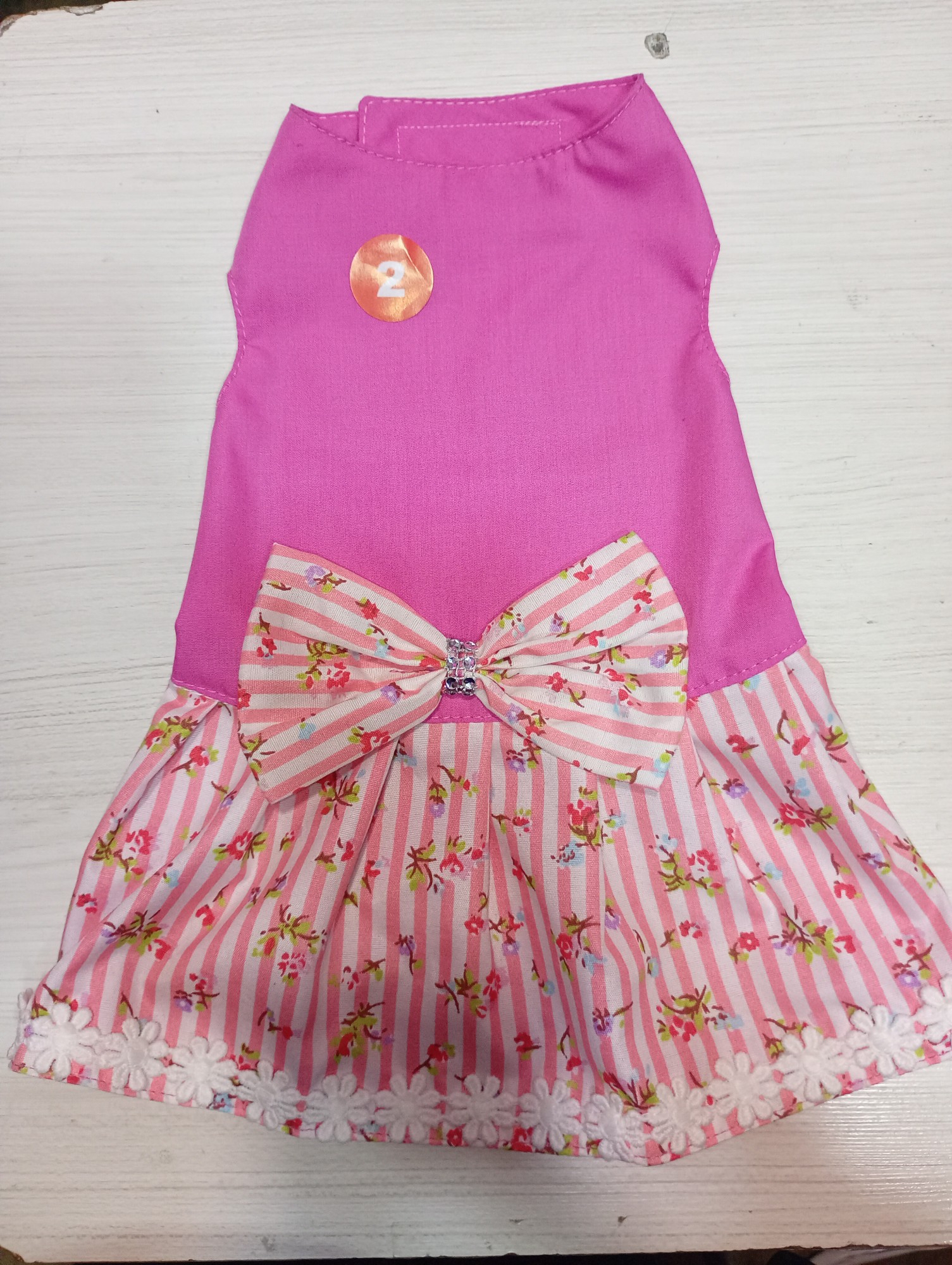 Vestido Tableado Moño Batista Hermosos - Imagen 2