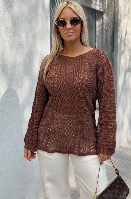 Suéter Cuello Bote Hilo Algodón