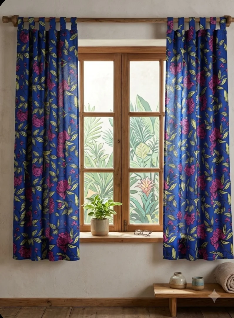 Cortinas Cortas Tropical Mecánico Estampadas - Imagen 1