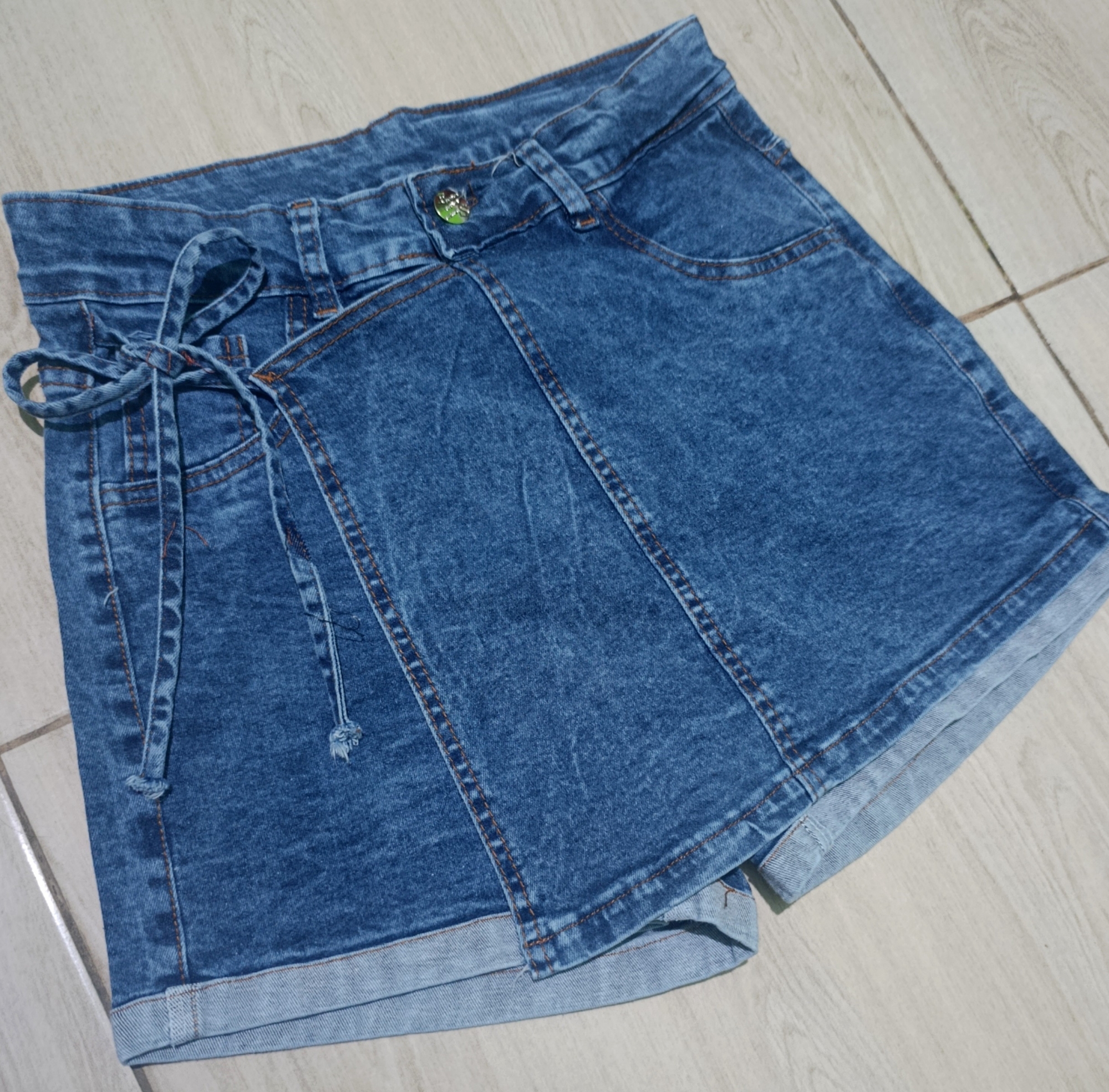 Shortpollera Jeans Elastizado - Imagen 2
