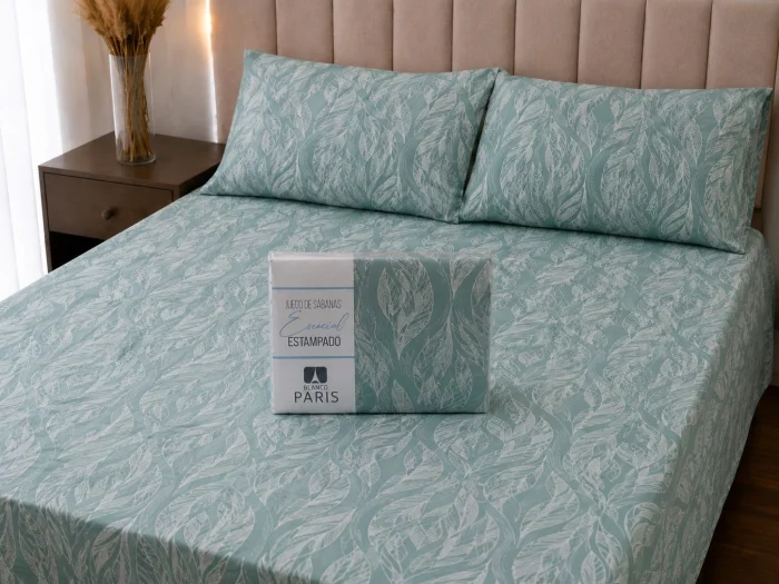 Sabanas Estampadas Blanco Paris de 1 1/2