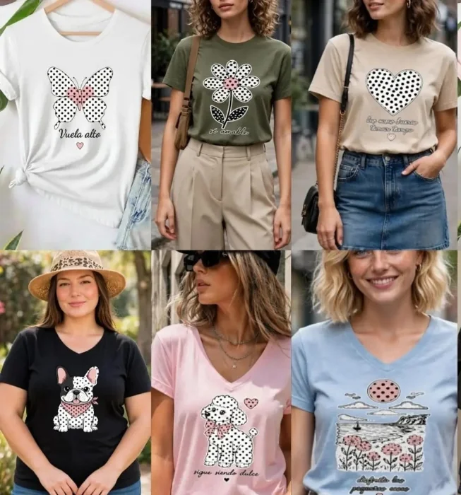 Remera Lunares Dama