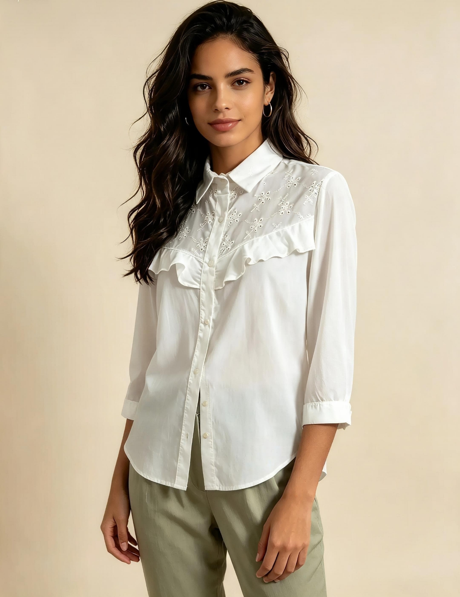 Camisa con Volado Broderie - Imagen 3