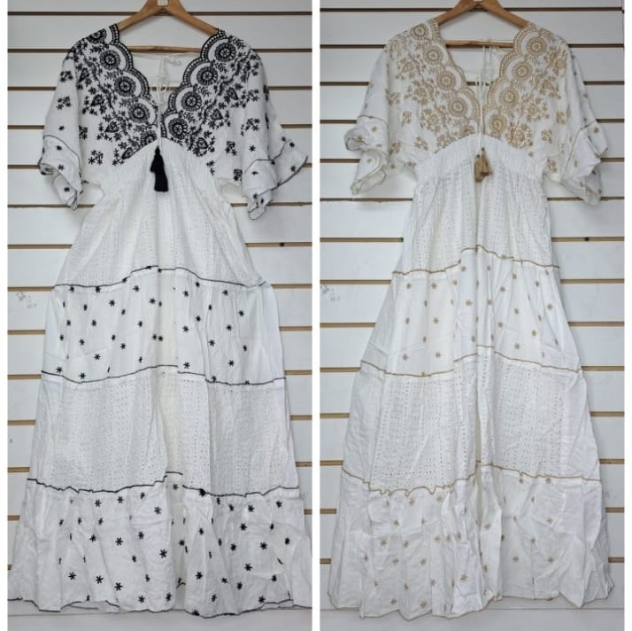 Vestido Importado Bordado en Broderie - Imagen 3
