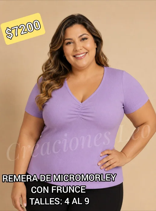 Remera de Micromorley con Frunce Liso!