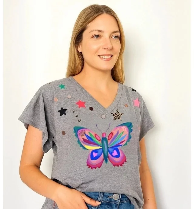 Remera Mariposa Multicolor
