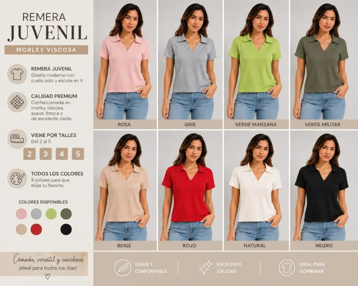 Remera Cuello  Camisero