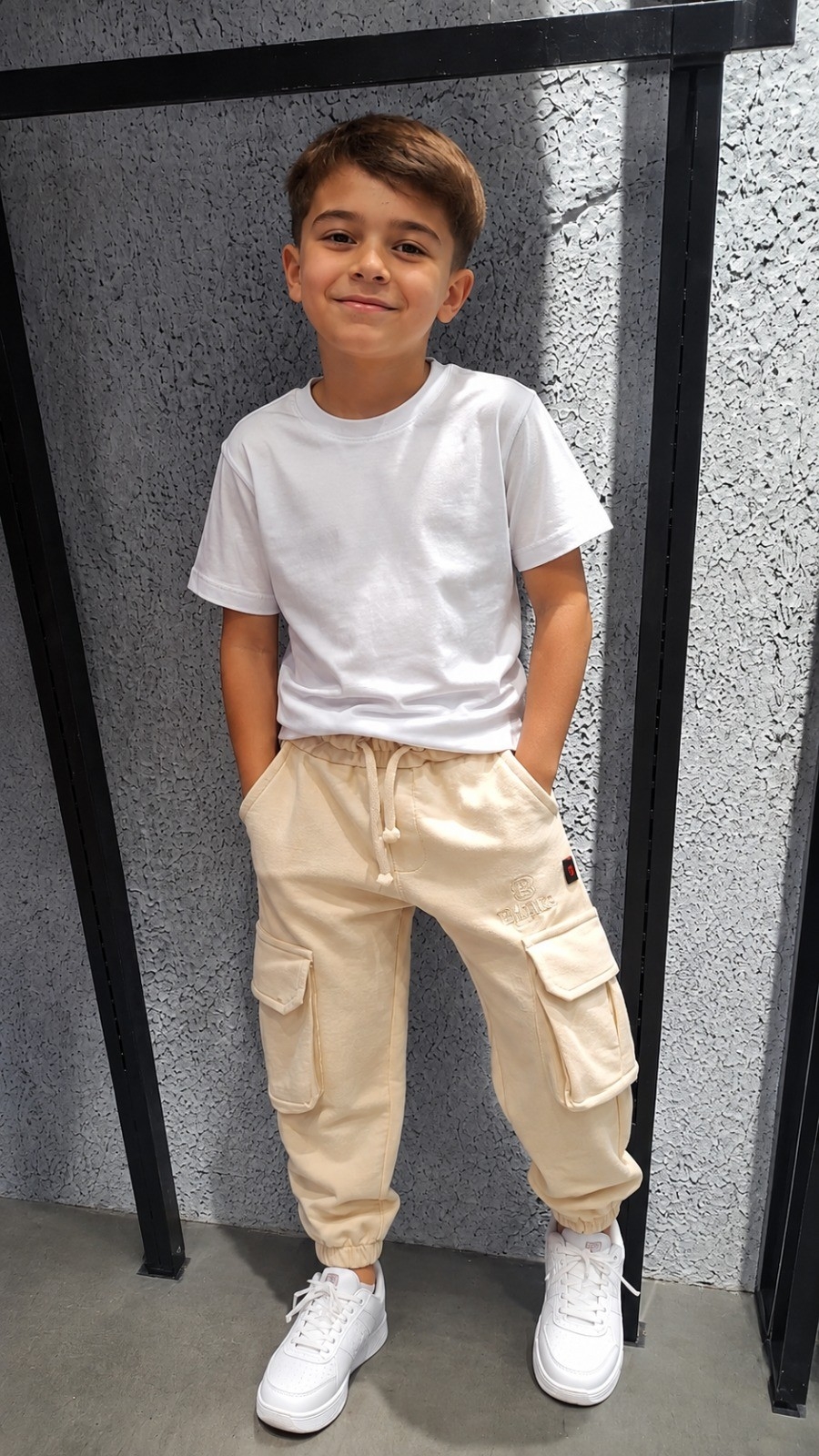 Pantalon Cargo de Niño Algodon Rustico - Imagen 2