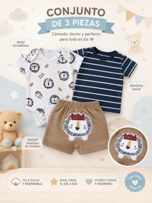 Conjunto  Body 3 Piezas Importado Leon