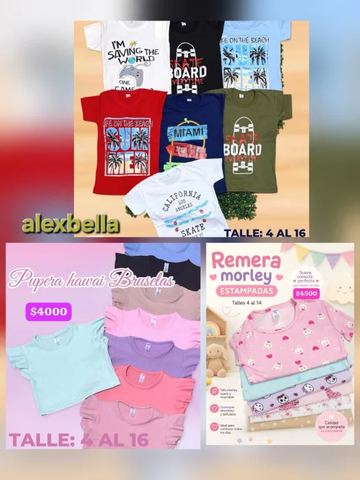 Remera de Niños del 4 al 16