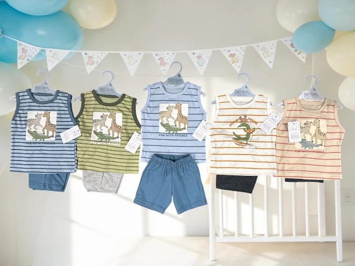 Conjunto Algodon sin Manga Rayado Mini Dreams T.(6-9-12-18 Meses) Art.774