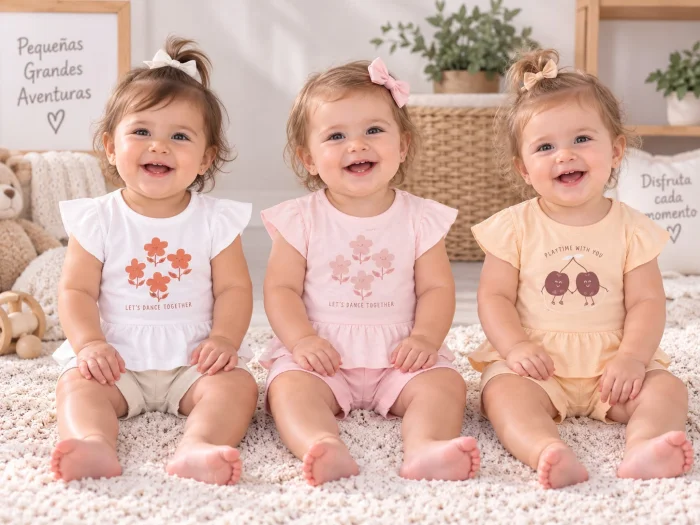 Conjunto (remera Algodon con Volados y Short Plumeti) Mini Dreams Art.762