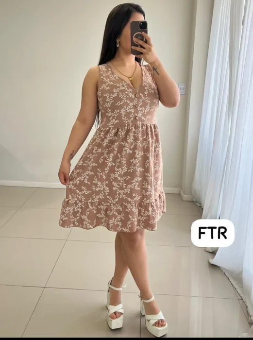 Vestido con Botones Cey Estampado