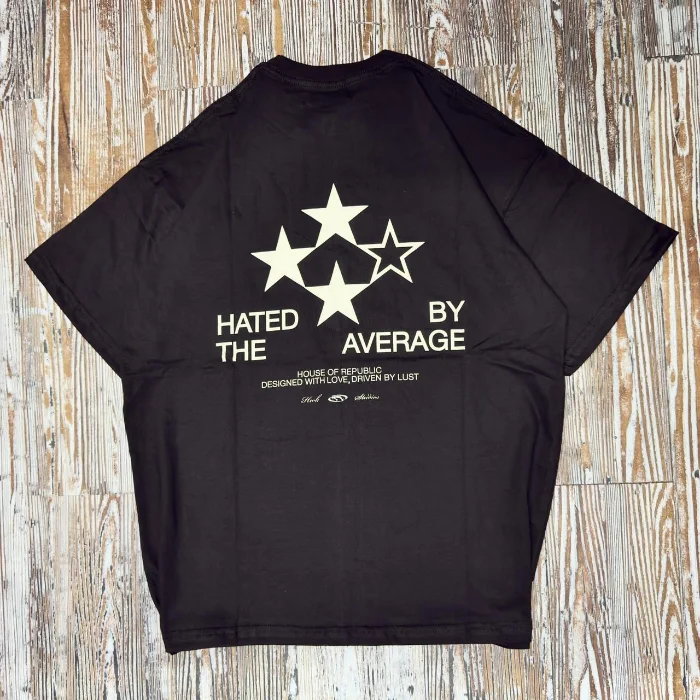 Remera Oversize 20/1 Stars Black Algodón Peinado