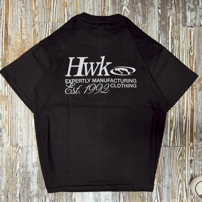 Remera Oversize 20/1 Hwk Black Algodón Peinado