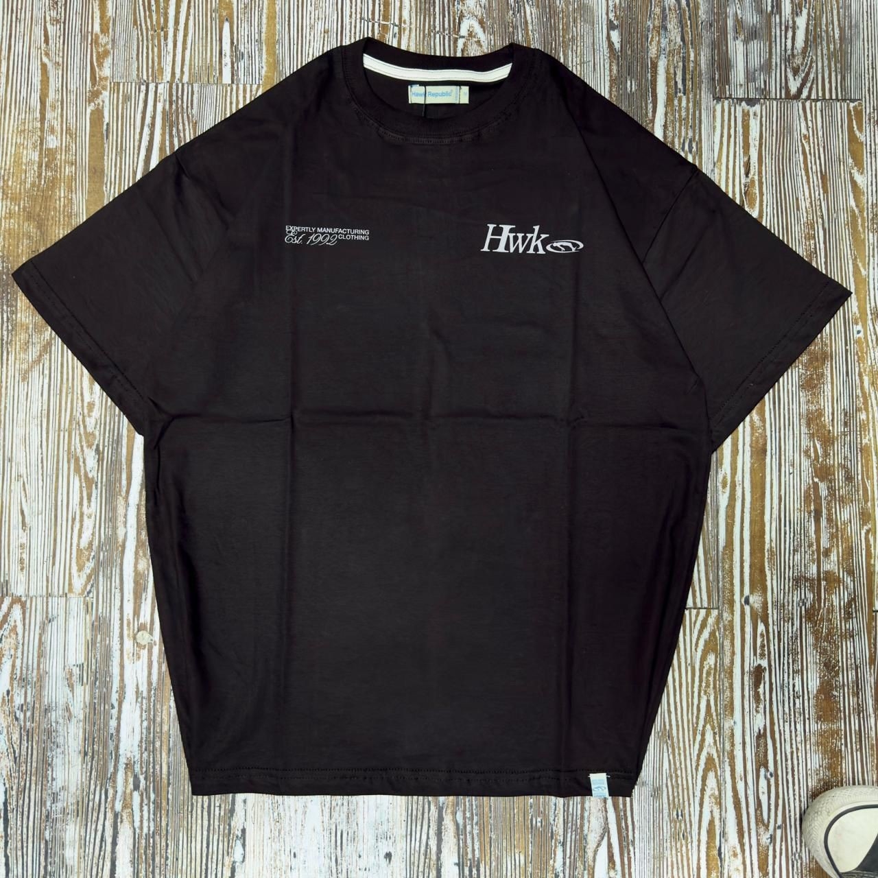 Remera Oversize 20/1 Hwk Black Algodón Peinado - Imagen 2