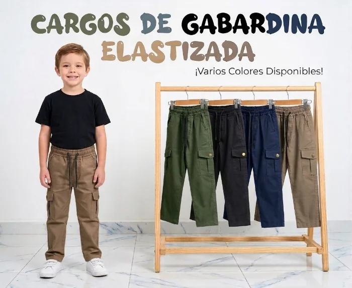 Cargo Recto Gabardina Elastizada