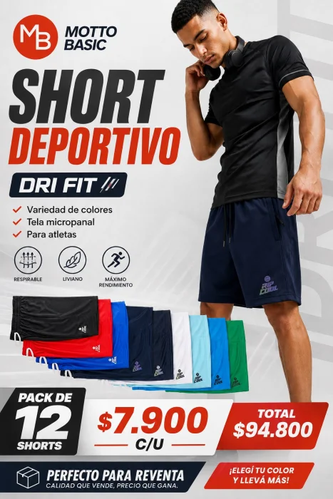 Pack 12 Shorts Deportivos Surtidos