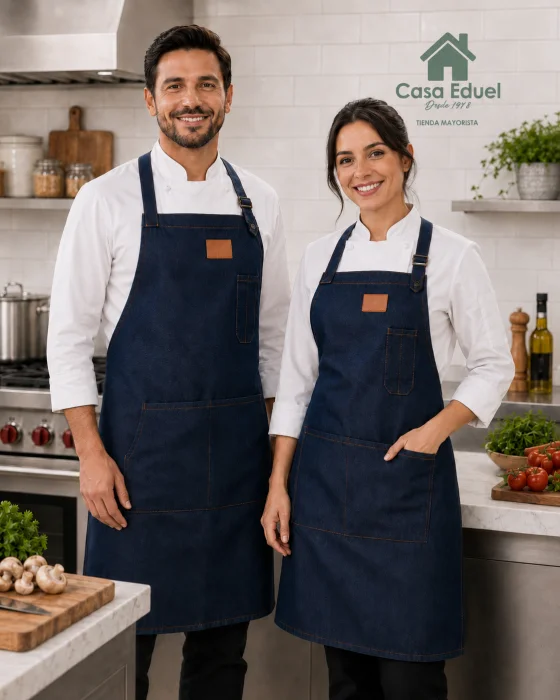 Delantal Gastronomico Cocina Jean Ajustable