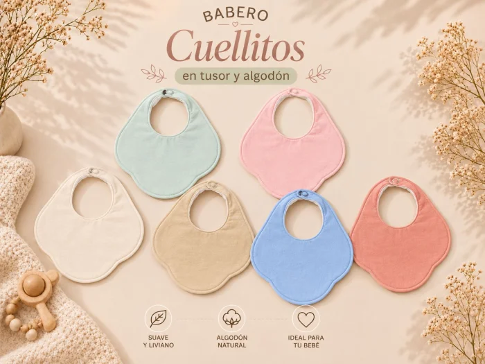 Babero Doble (tusor y Algodon) Lola Pack X 12 Surtido de Colores