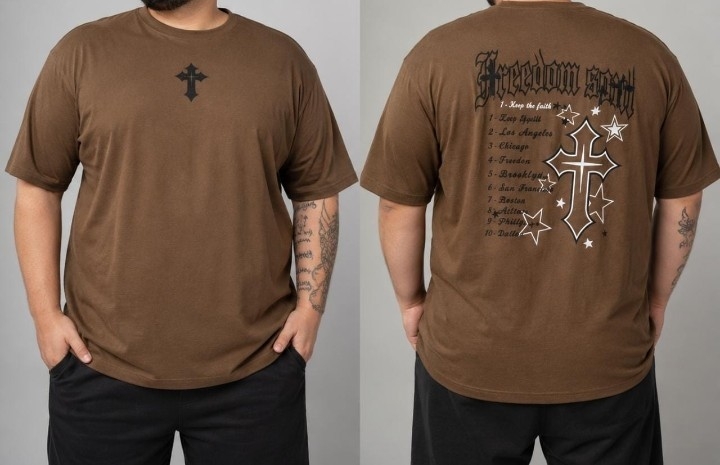 Remera Doble Estampado Hombre Talles Especiales - Imagen 3