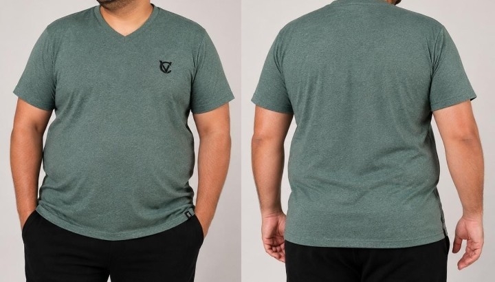 Remera Escote V Hombre Talles Especiales - Imagen 2