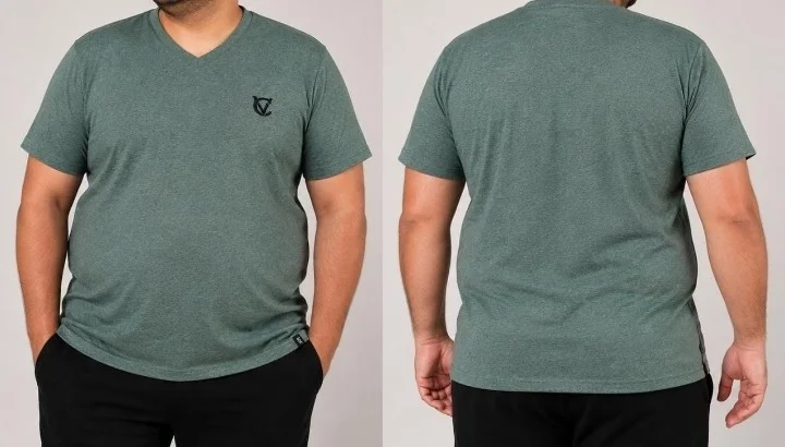Remera Escote V Hombre Talles Especiales - Imagen 2